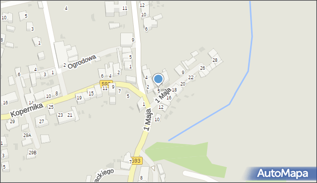 Jeziorany, 1 Maja, 5, mapa Jeziorany