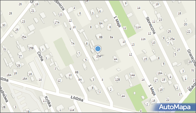 Justynów, 1 Maja, 10A, mapa Justynów