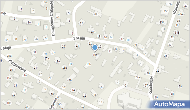 Kadzidło, 1 Maja, 15a, mapa Kadzidło