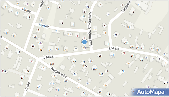 Kadzidło, 1 Maja, 24, mapa Kadzidło