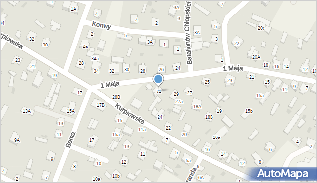 Kadzidło, 1 Maja, 31, mapa Kadzidło