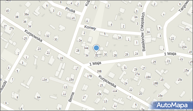 Kadzidło, 1 Maja, 32, mapa Kadzidło