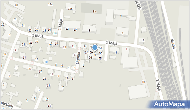 Kalety, 1 Maja, 5, mapa Kalety
