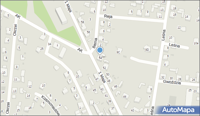 Kalety, 1 Maja, 54, mapa Kalety