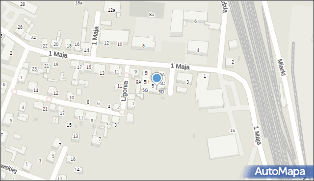 Kalety, 1 Maja, 5E, mapa Kalety