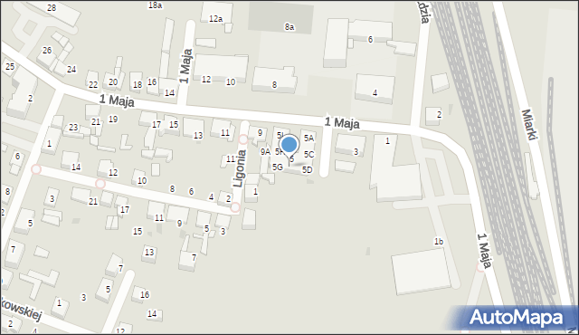 Kalety, 1 Maja, 5F, mapa Kalety