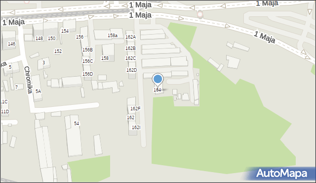 Katowice, 1 Maja, 164D, mapa Katowic