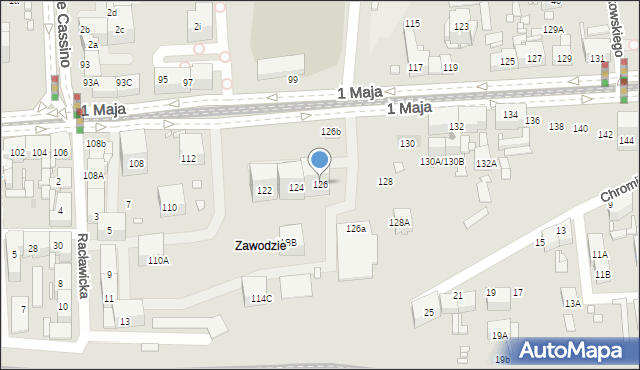 Katowice, 1 Maja, 126, mapa Katowic