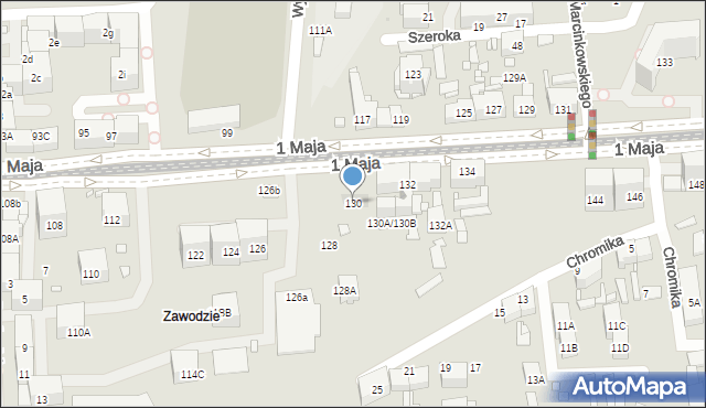 Katowice, 1 Maja, 130, mapa Katowic