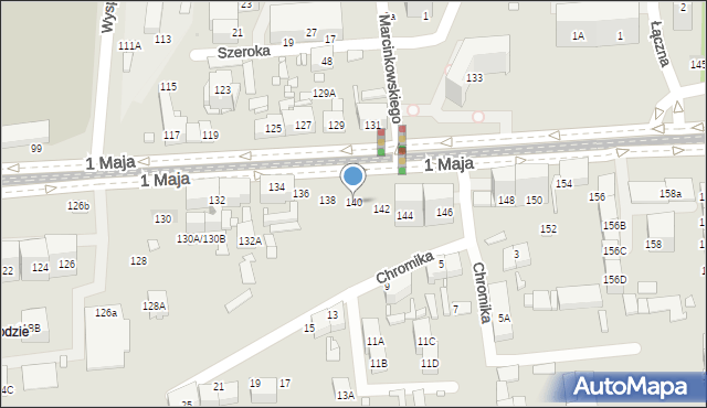 Katowice, 1 Maja, 140, mapa Katowic