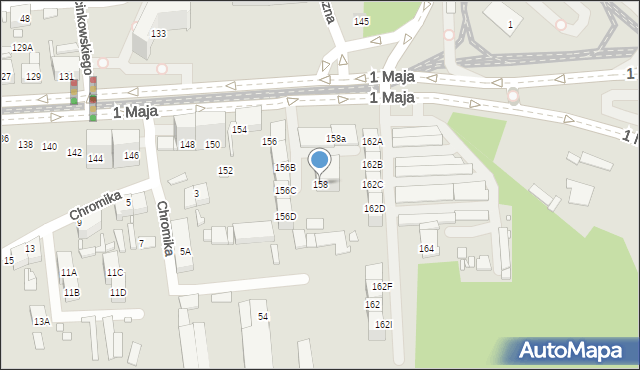 Katowice, 1 Maja, 158, mapa Katowic