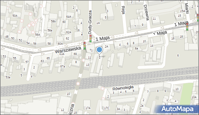 Katowice, 1 Maja, 2, mapa Katowic