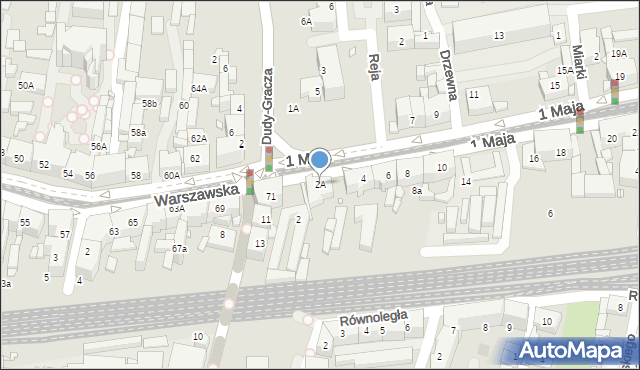 Katowice, 1 Maja, 2A, mapa Katowic