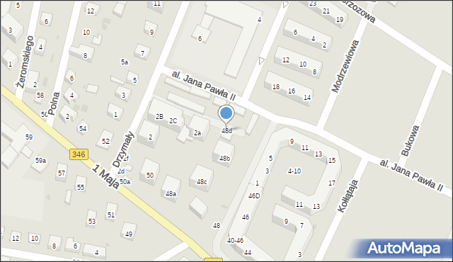 Kąty Wrocławskie, 1 Maja, 48d, mapa Kąty Wrocławskie