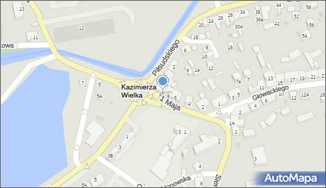 Kazimierza Wielka, 1 Maja, 8a, mapa Kazimierza Wielka