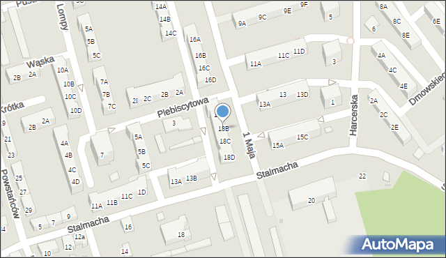 Kędzierzyn-Koźle, 1 Maja, 18B, mapa Kędzierzyna-Koźle