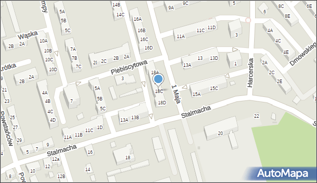 Kędzierzyn-Koźle, 1 Maja, 18C, mapa Kędzierzyna-Koźle