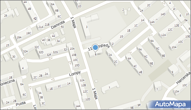 Kędzierzyn-Koźle, 1 Maja, 5, mapa Kędzierzyna-Koźle