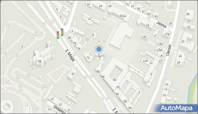 Kielce, 1 Maja, 70, mapa Kielc