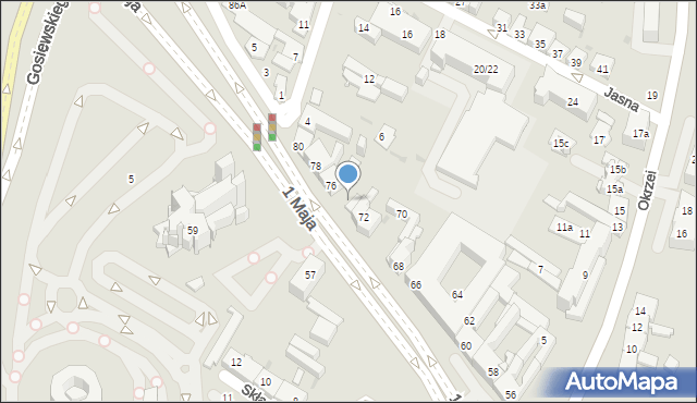 Kielce, 1 Maja, 74, mapa Kielc