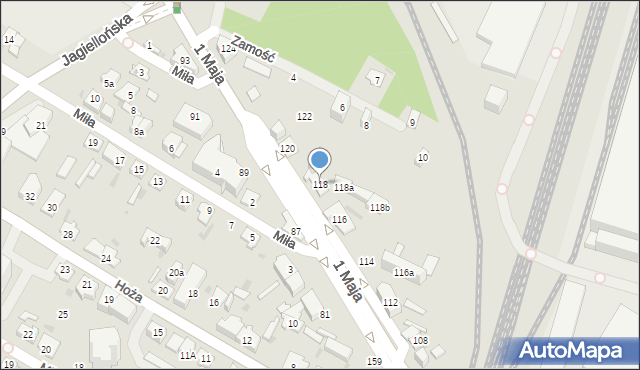Kielce, 1 Maja, 118, mapa Kielc