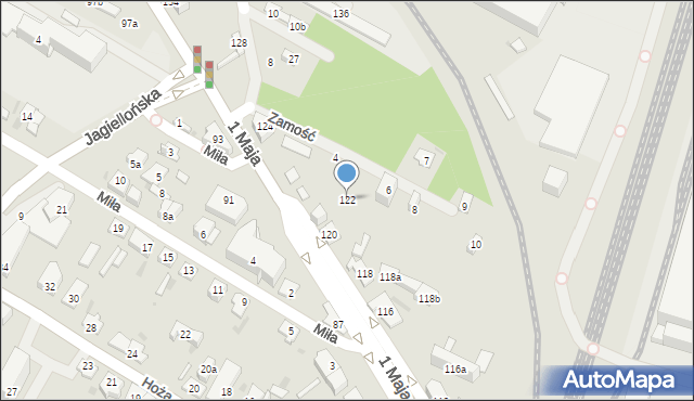 Kielce, 1 Maja, 122, mapa Kielc