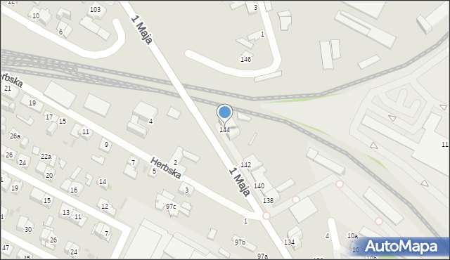 Kielce, 1 Maja, 144, mapa Kielc