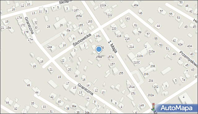 Kielce, 1 Maja, 159a, mapa Kielc