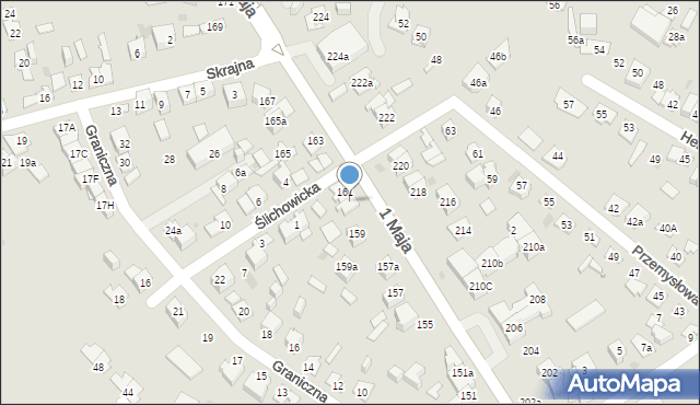 Kielce, 1 Maja, 161a, mapa Kielc