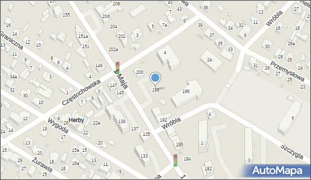 Kielce, 1 Maja, 198, mapa Kielc