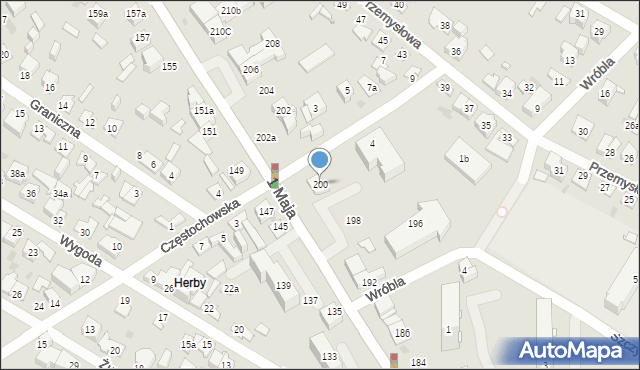 Kielce, 1 Maja, 200, mapa Kielc