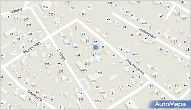 Kielce, 1 Maja, 212a, mapa Kielc