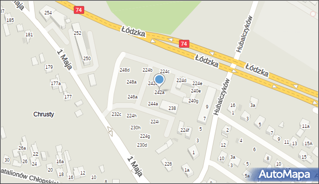 Kielce, 1 Maja, 242a, mapa Kielc