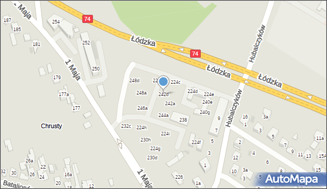 Kielce, 1 Maja, 242d, mapa Kielc