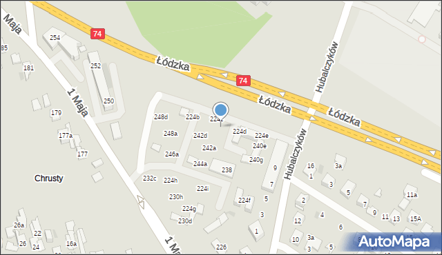 Kielce, 1 Maja, 242h, mapa Kielc