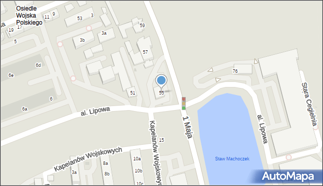 Knurów, 1 Maja, 55, mapa Knurów