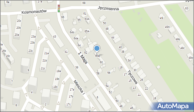 Knurów, 1 Maja, 60a, mapa Knurów