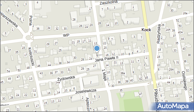 Kock, 1 Maja, 5, mapa Kock