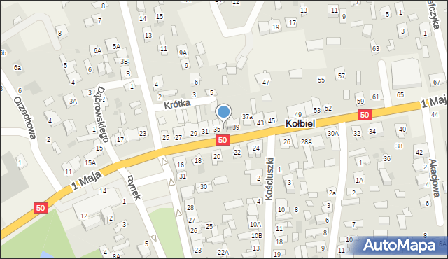 Kołbiel, 1 Maja, 37, mapa Kołbiel
