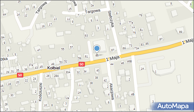 Kołbiel, 1 Maja, 65, mapa Kołbiel