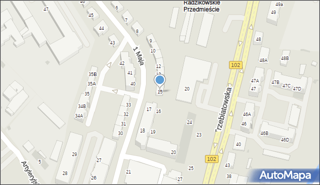 Kołobrzeg, 1 Maja, 15, mapa Kołobrzegu