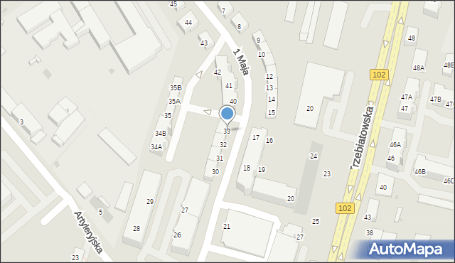 Kołobrzeg, 1 Maja, 33, mapa Kołobrzegu