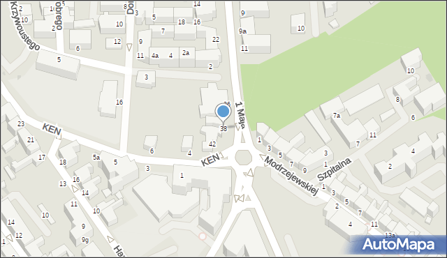 Koszalin, 1 Maja, 38, mapa Koszalina