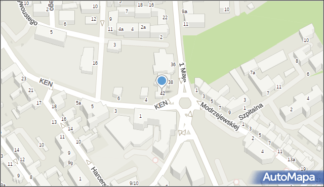 Koszalin, 1 Maja, 42, mapa Koszalina