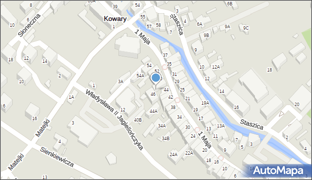 Kowary, 1 Maja, 48A, mapa Kowary