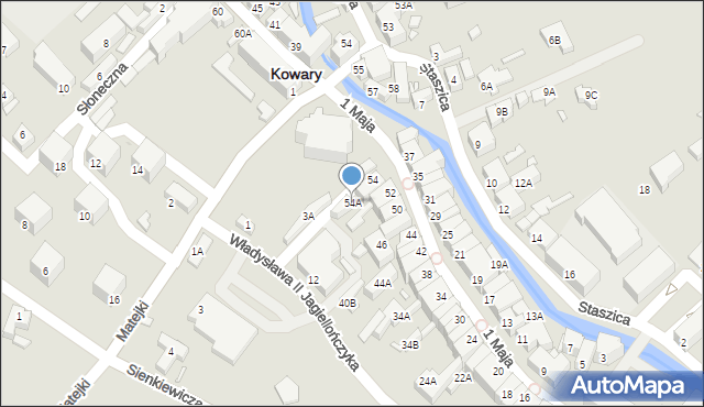 Kowary, 1 Maja, 54A, mapa Kowary