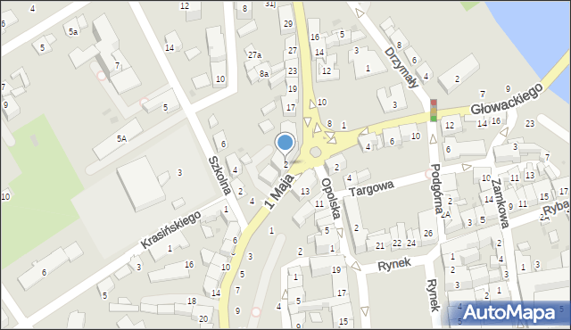 Krapkowice, 1 Maja, 2, mapa Krapkowice