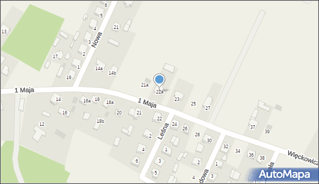 Krasocin, 1 Maja, 22a, mapa Krasocin