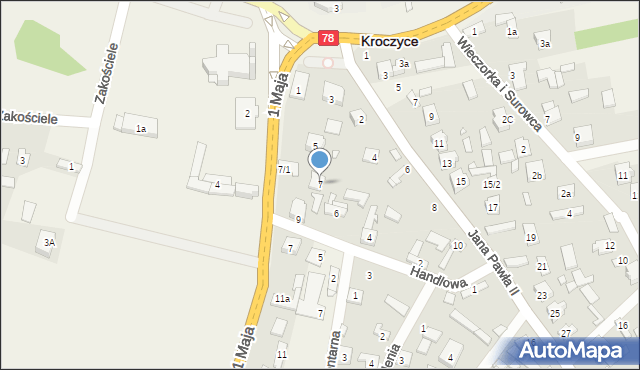 Kroczyce, 1 Maja, 7, mapa Kroczyce