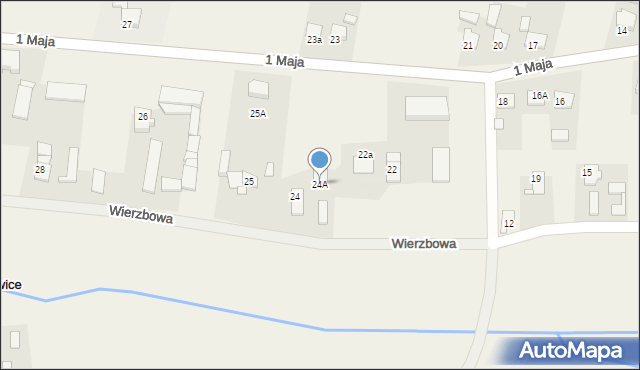 Kujakowice Dolne, 1 Maja, 24A, mapa Kujakowice Dolne